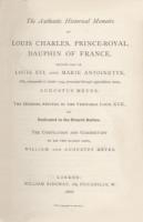 Ouvrages en langue étrangère The Authentic Historical Memoirs of Louis-Charles, prince royal, Dauphin of France Augustus Meves, the Elder