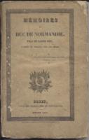 Richemont Mémoires du duc de Normandie, fils de Louis XVI Le baron de Richemont