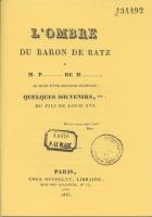 La mort au temple L'ombre du baron de Batz à M. P ... de M ... Jean Eckard