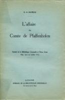 Autres L'Affaire du Comte de Pfaffenhofen E. A. Naville