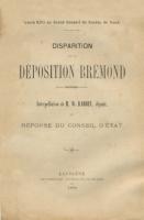 Autres Louis XVII au Grand Conseil du Canton de Vaud, Disparition de la déposition Brémond Frédéric Barbey