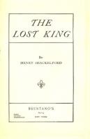 Ouvrages en langue étrangère The Lost King Henry Shackelford
