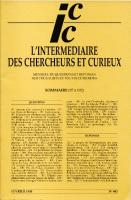 Journaux & revues L'Intermédiaire des Chercheurs et des Curieux 